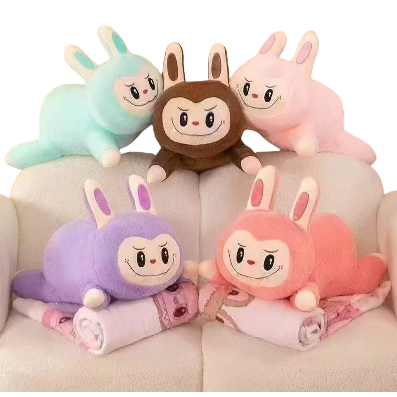 Colorful rabbit plush toys as the main body are used to decorate the living room and bedroom as children's gifts Item Picture