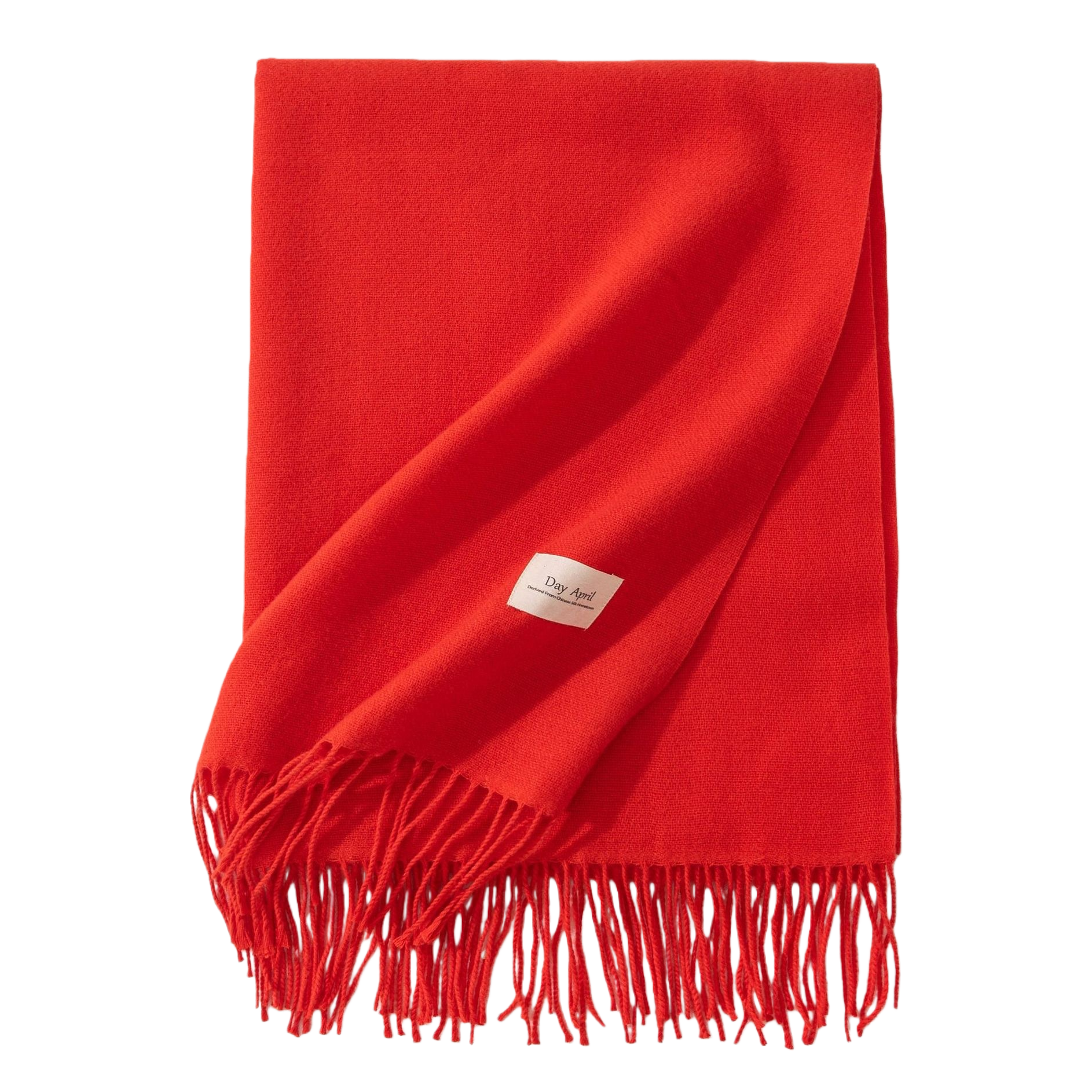 Red pure wool scarf, a long and versatile women's scarf for warmth in autumn and winter Item Picture