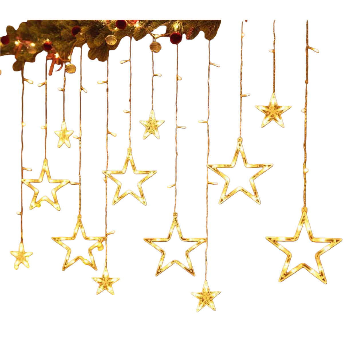 Golden star string LED warm light decorative string, 3-meter battery-powered festival decoration Item Picture