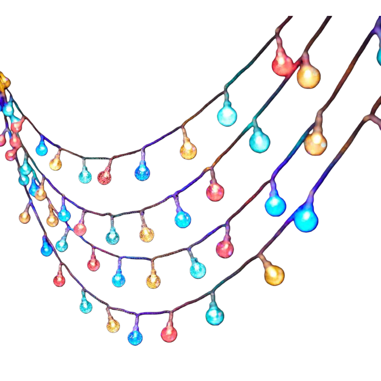 Colorful spherical string lights for festive atmosphere decoration are waterproof and suitable for both outdoor and indoor use Item Picture