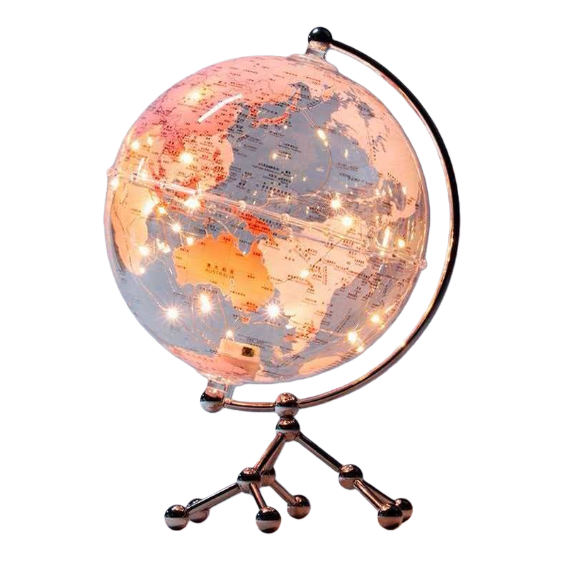 Pink globe with metal stand, student home teaching geography teaching aid desktop decoration Item Picture
