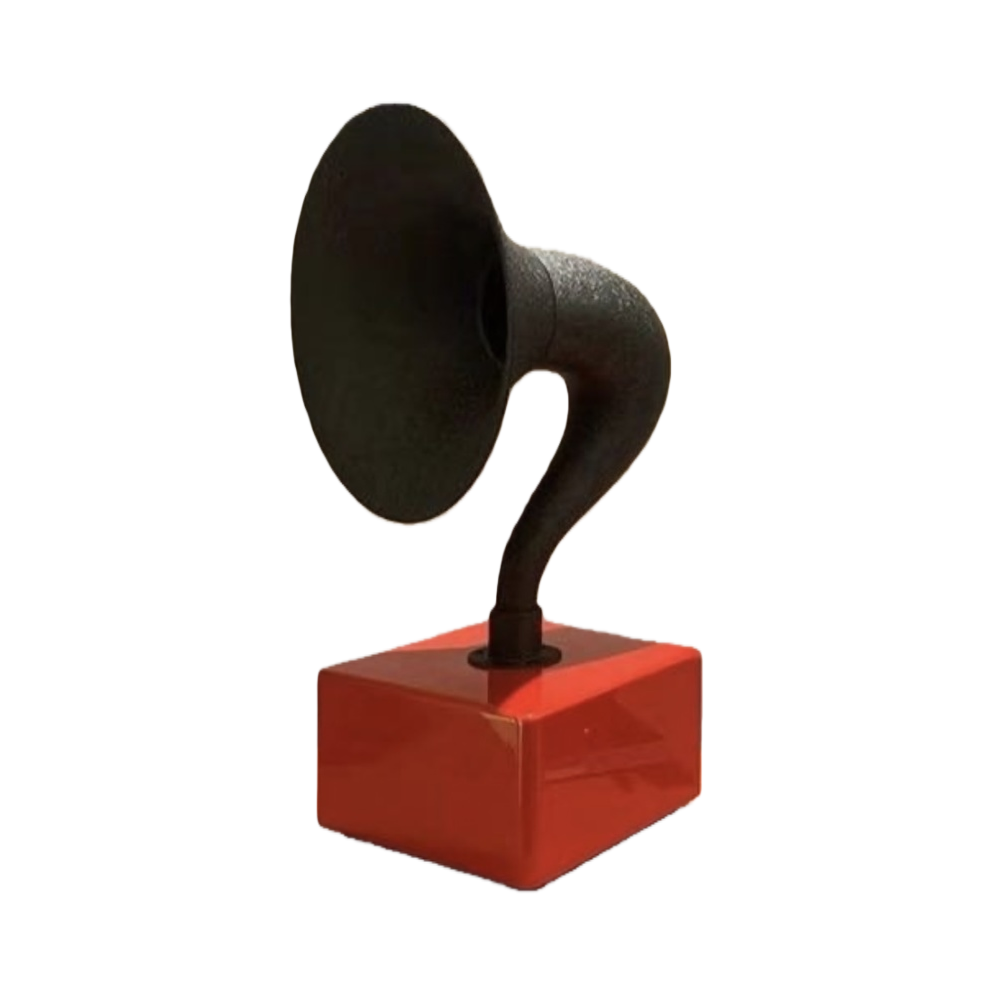 Black vintage gramophone speaker, home decorative audio item, nostalgic music player Item Picture