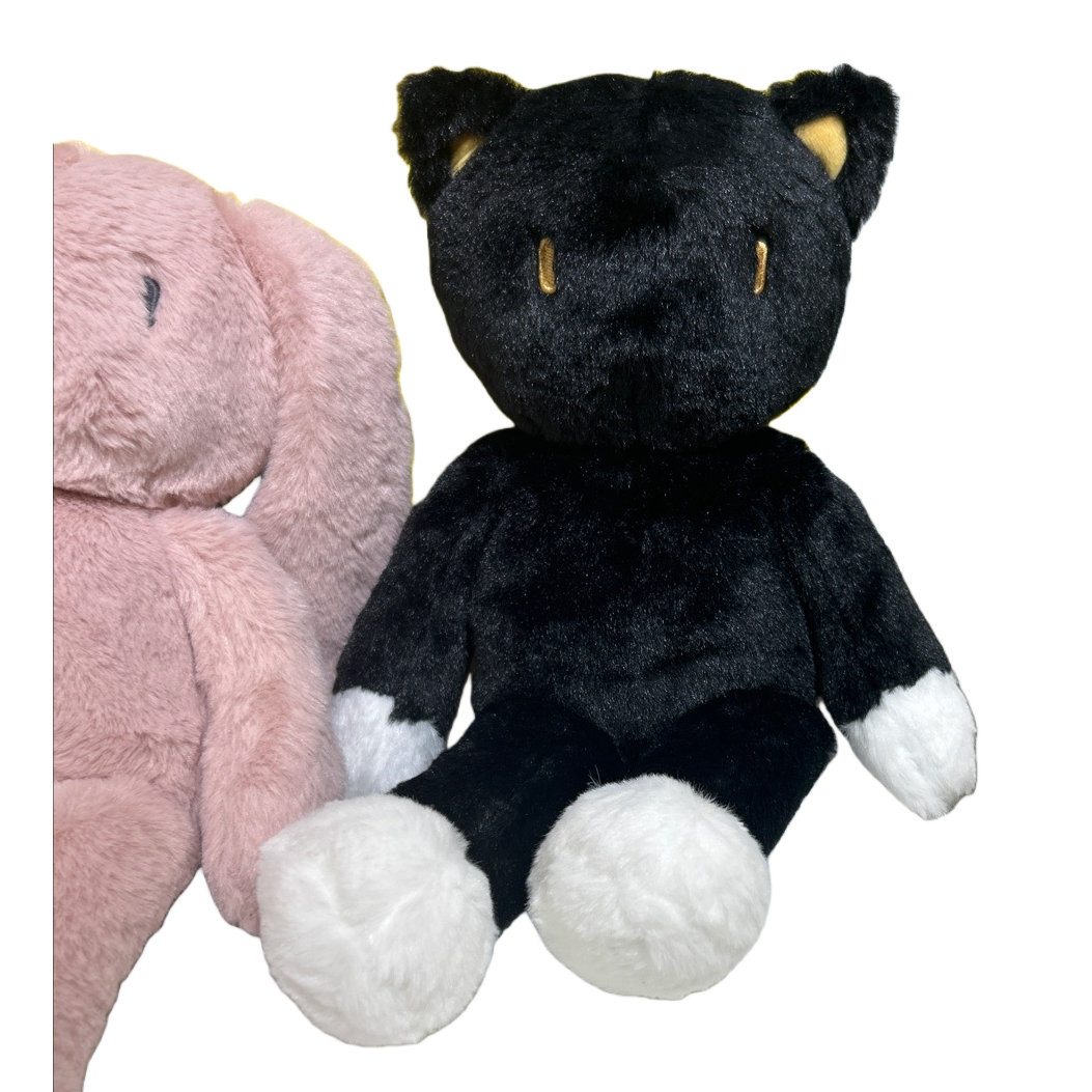Black cat-shaped plush toys, cute and soft cushions, living room decorative items Item Picture