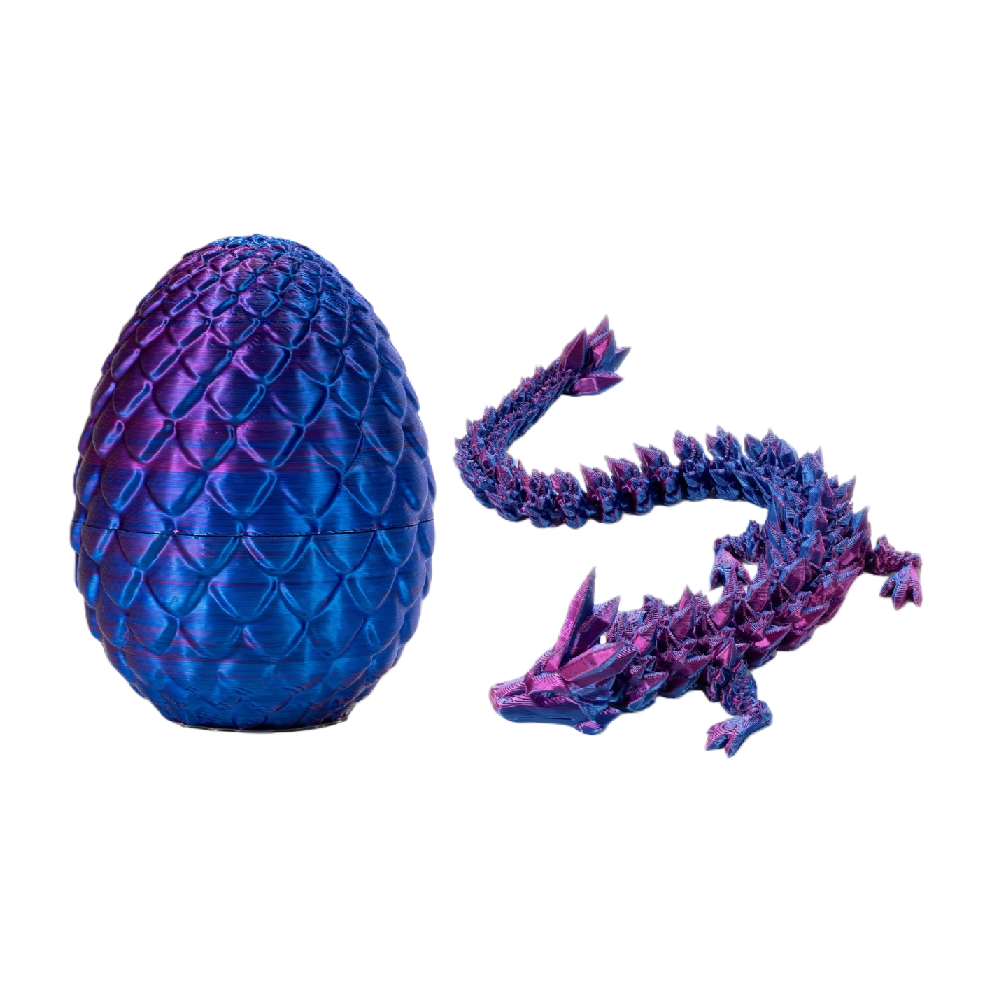 Laser purple dragon egg and gem dragon figurine model 3D printed products Item Picture