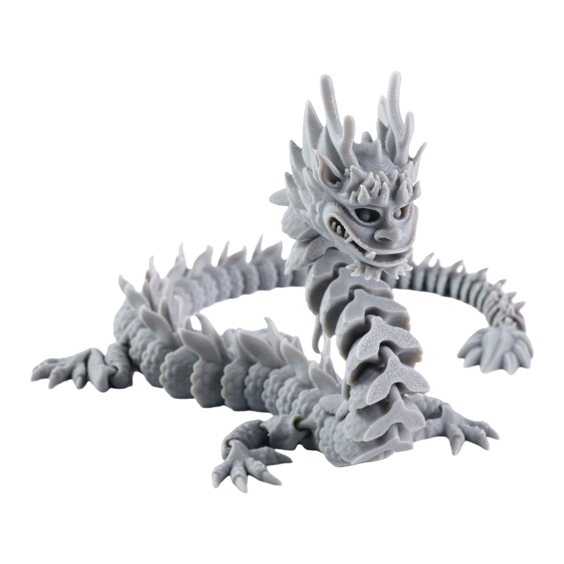 灰色龙形雕塑摆件客厅玄关办公室风水装饰品 Item Picture