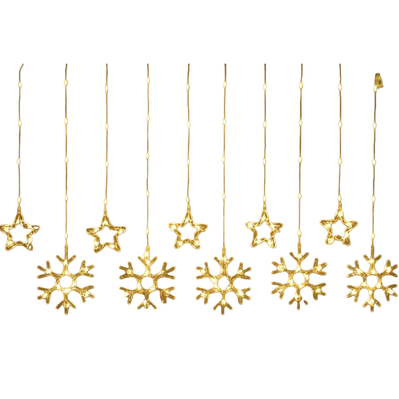 Warm yellow snowflake star string light decorative light indoor and outdoor festival atmosphere light Item Picture