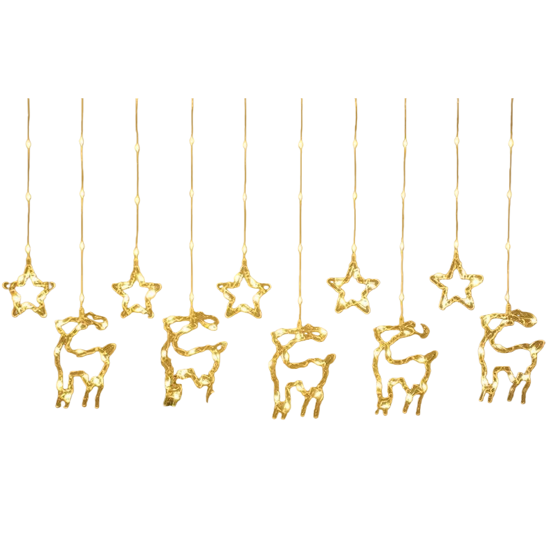 Warm yellow star-shaped deer string lights, decorative lights and festive atmosphere lights Item Picture