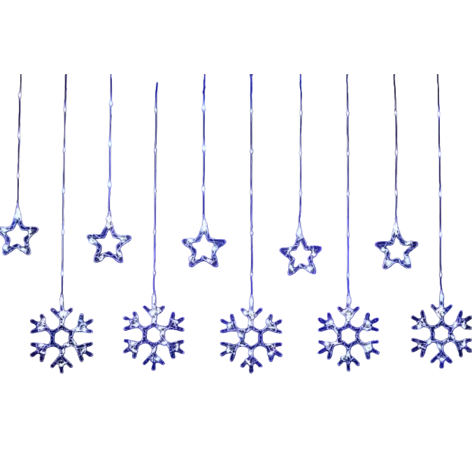 Blue background luminous snowflake star-shaped light string Item Picture