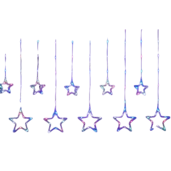 Colorful star-shaped light strings for night lights, atmosphere lights and indoor festival decorations Item Picture