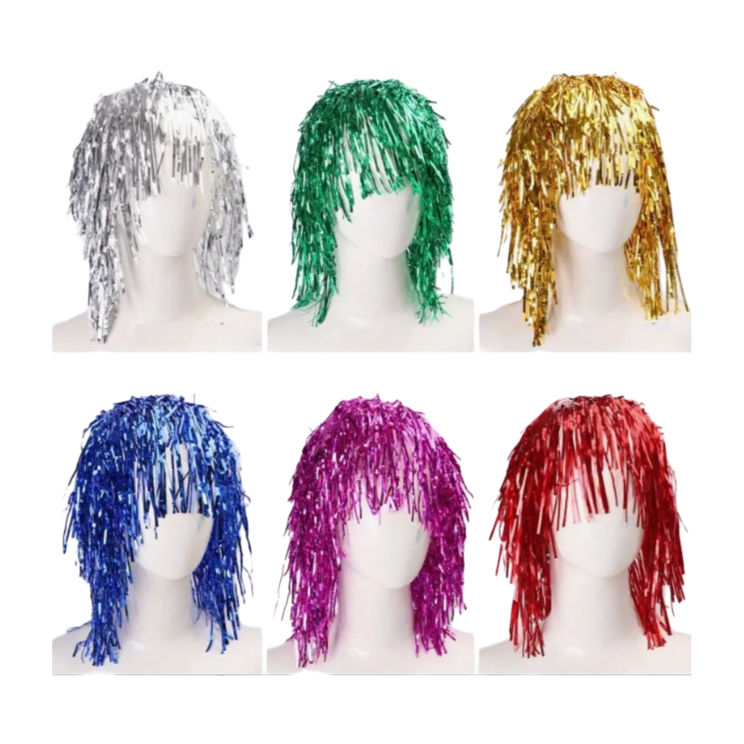 Colorful sequined tassel wigs for fashionable party looks, long and curly hair suitable for grooming