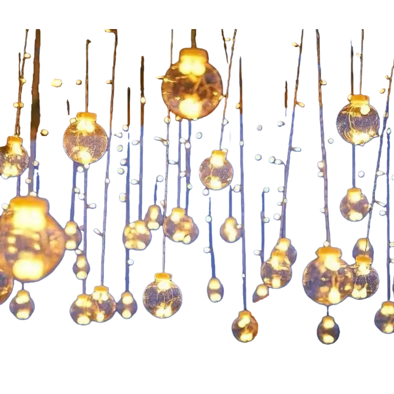 Warm yellow spherical string lights decorate the festive atmosphere with indoor and outdoor LED string lights Item Picture