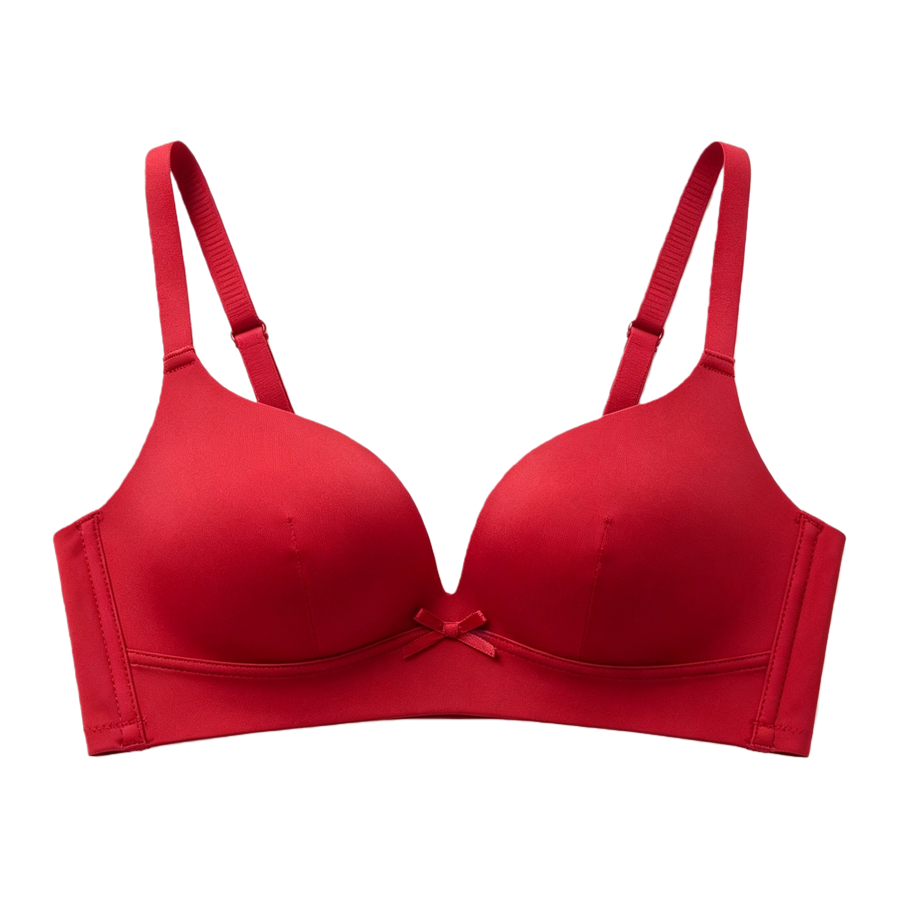 The red bra, without a steel ring, is a feminine, comfortable and adjustable type that makes the small chest look larger Item Picture