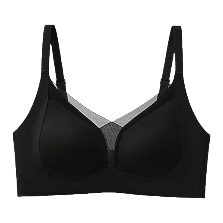 Black, seamless, tight-fitting bra, comfortable and breathable lace women's underwear Item Picture