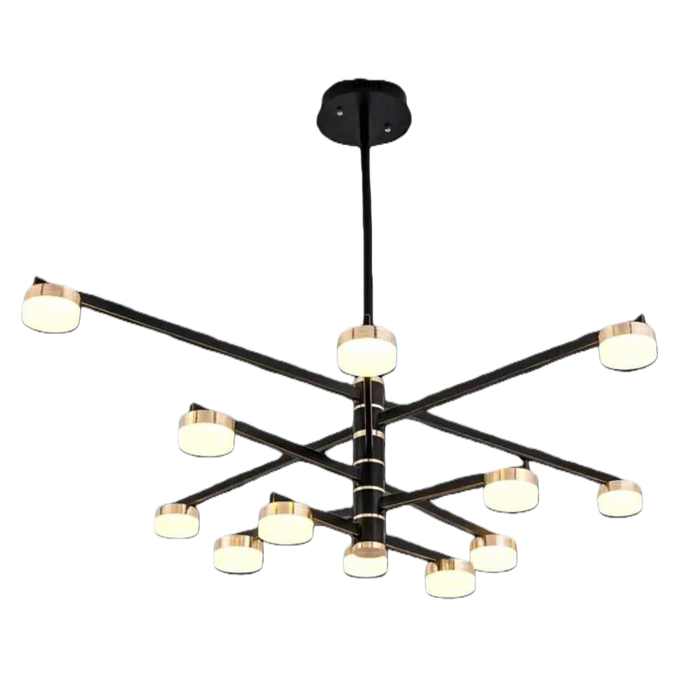 Black modern and simple living room chandelier, Nordic-style bedroom and dining room lamps Item Picture