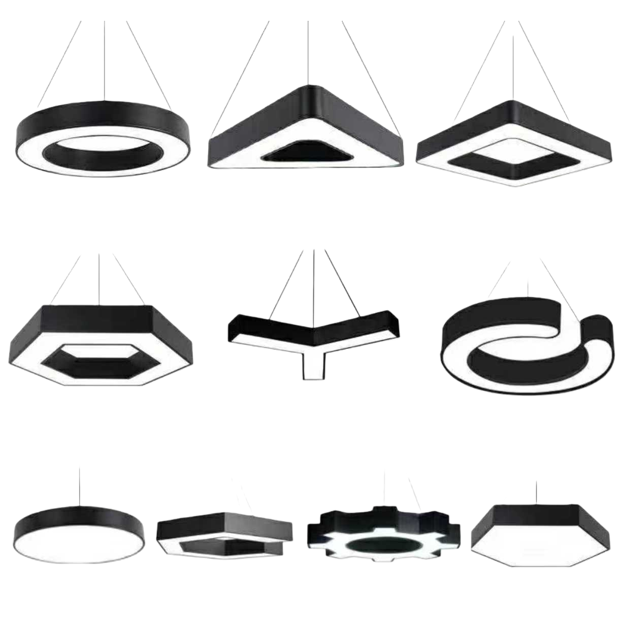 Black modern and simple pendant lamp, suitable for living room, bedroom and dining room, Nordic style ceiling lamp Item Picture