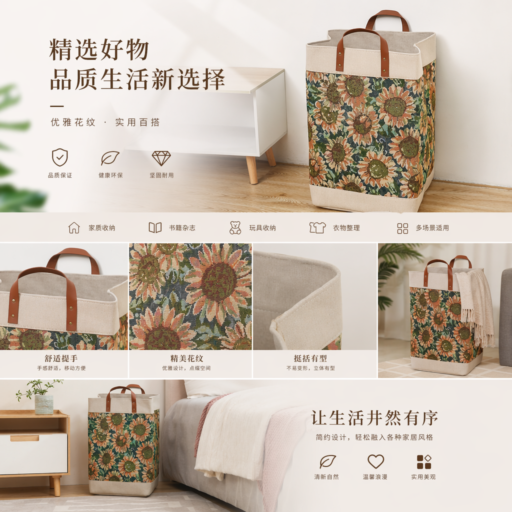 定制创意款新品可折叠收纳爱心收纳箱可折叠详情1