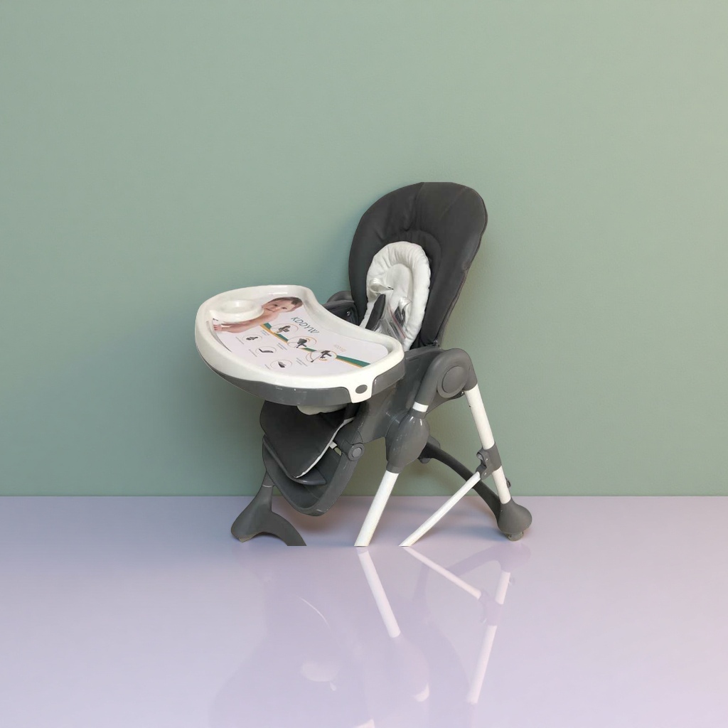 كرسي طعام الطفل الرمادي يمكن ضبط الارتفاع مع مقعد طعام الطفل مع حزام الأمان Specification image
