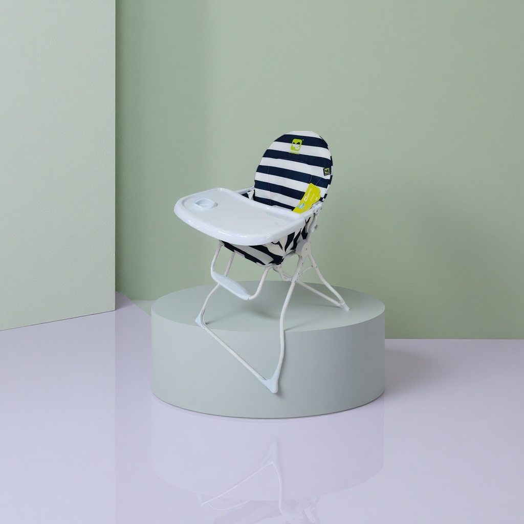 Blue and white striped high chair, Nordic-style dining chair, home bar counter, wooden metal frame