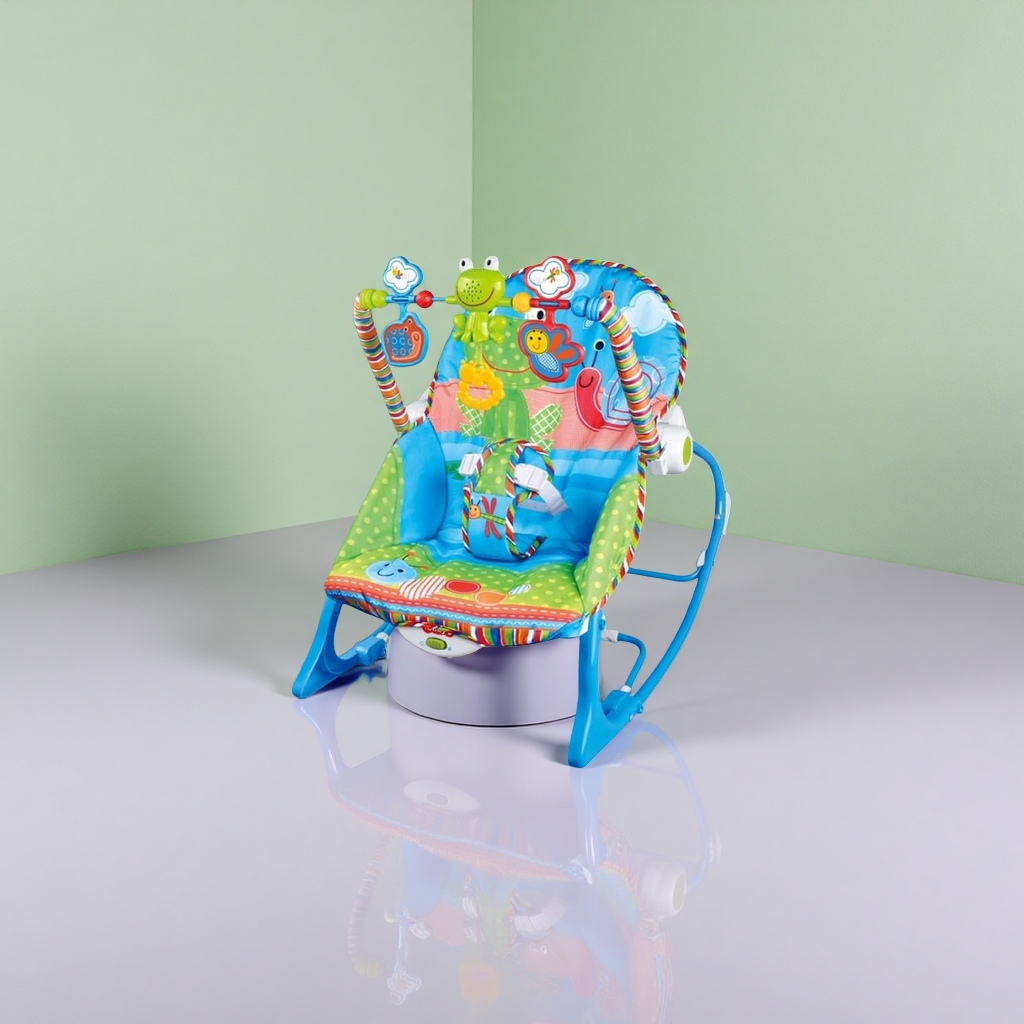 Colorful baby rocking chair, baby comfort rocking chair, adjustable safety belt, silent rocking details Picture