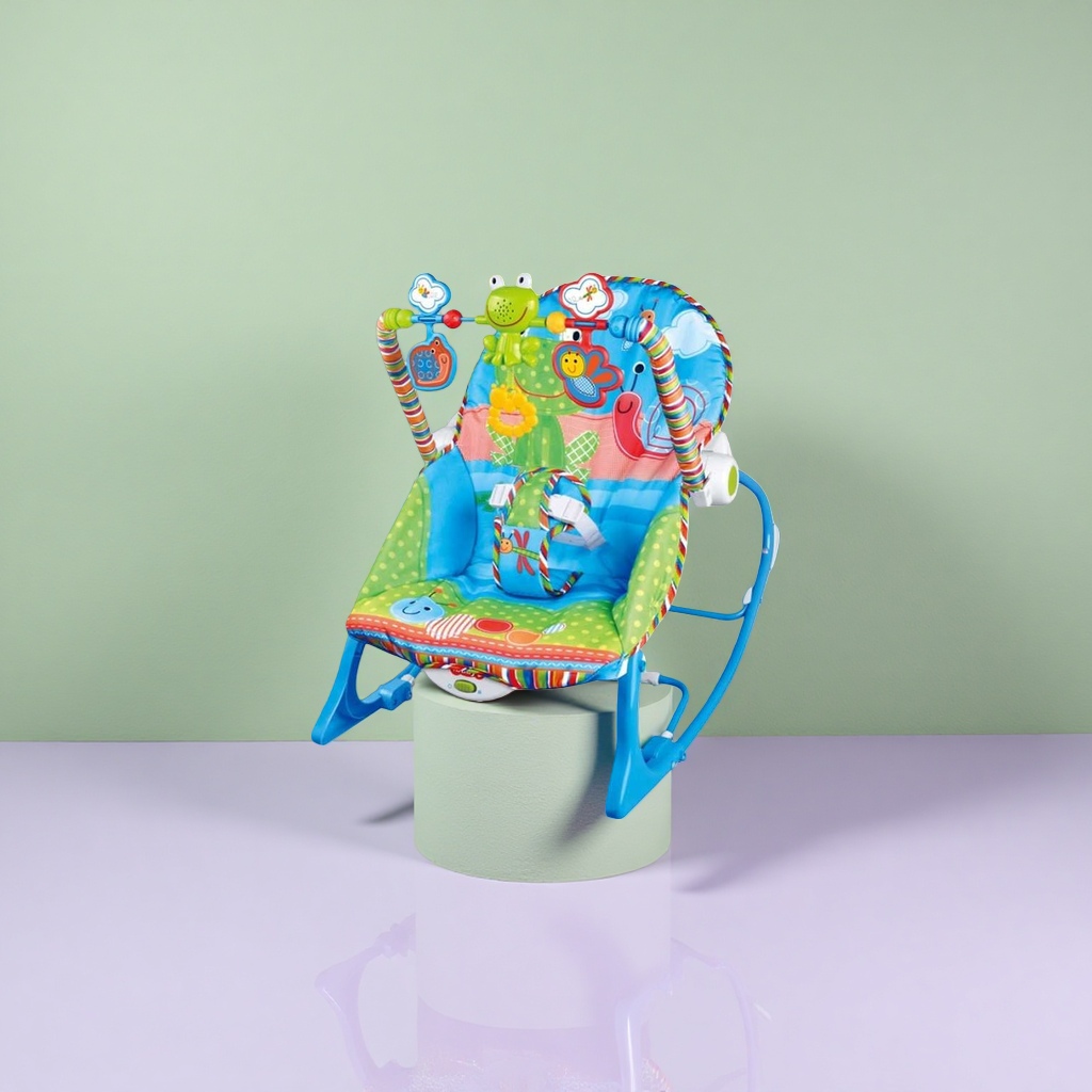 Colorful baby rocking chair, baby comfort rocking chair, adjustable safety belt, silent rocking Application Scenario