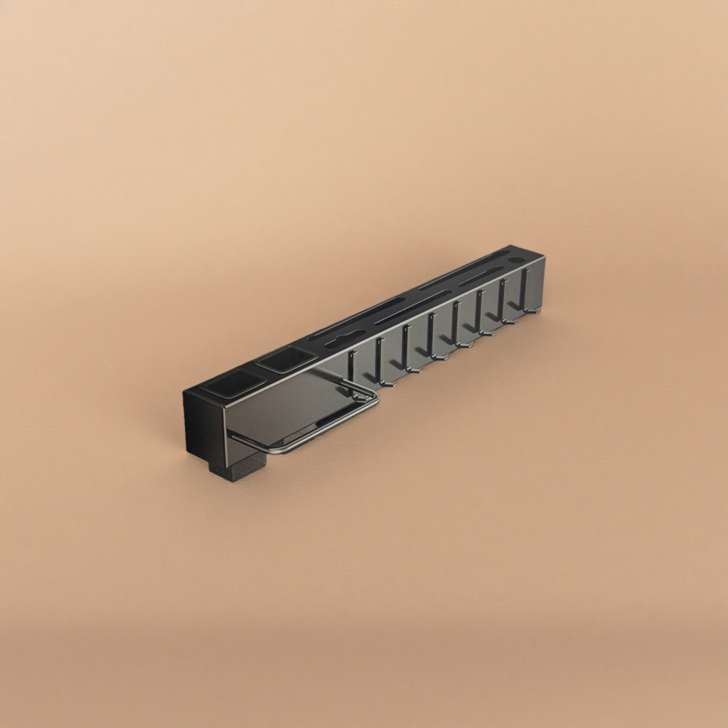 Black metal multi-layer storage rack, suitable for living room, bedroom and balcony, load-bearing and durable Specification image