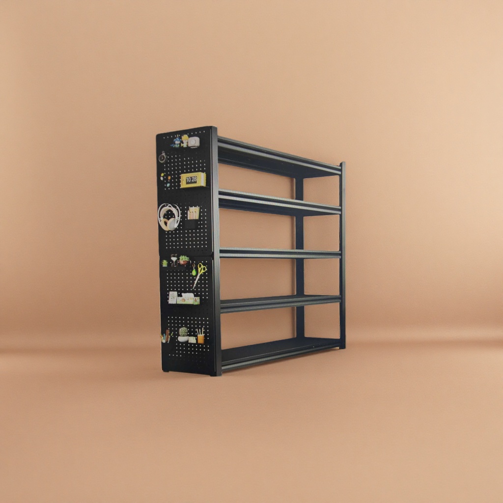 Agujero negro agujero panel rack almacenamiento de pared colgante tipo de pared multifunción sin perforación Specification image