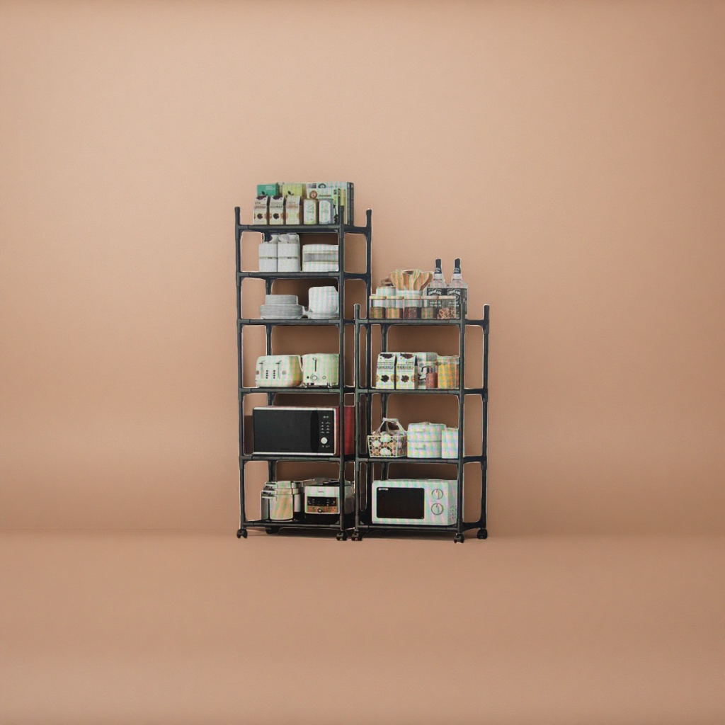 Negro rack desmontable rack de almacenamiento multinivel dormitorio baño cocina universal 090817988 details Picture