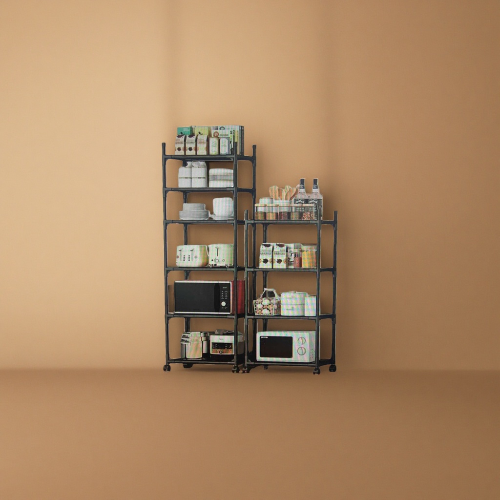 Negro rack desmontable rack de almacenamiento multinivel dormitorio baño cocina universal 090817988 Specification image
