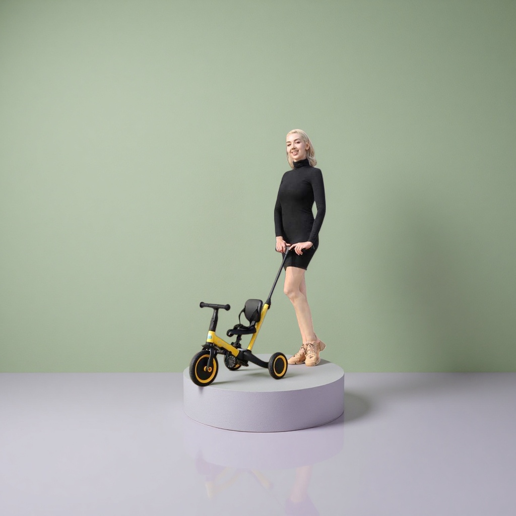 A black high-neck dress for women's tricycle riding is a casual and fashionable outfit Specification image