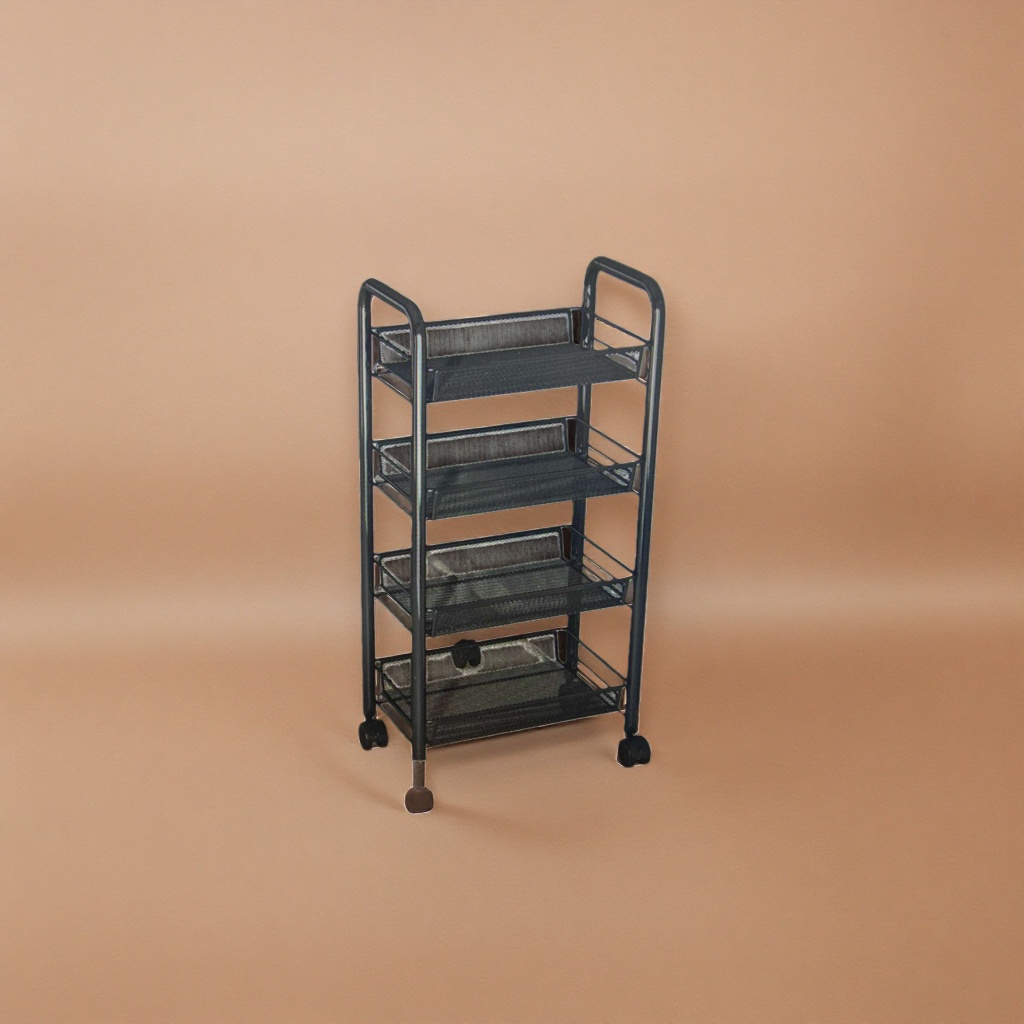 رفوف متعددة الطوابق في سلال معدنية معدنية سوداء في مطابخ للاستحمام Specification image