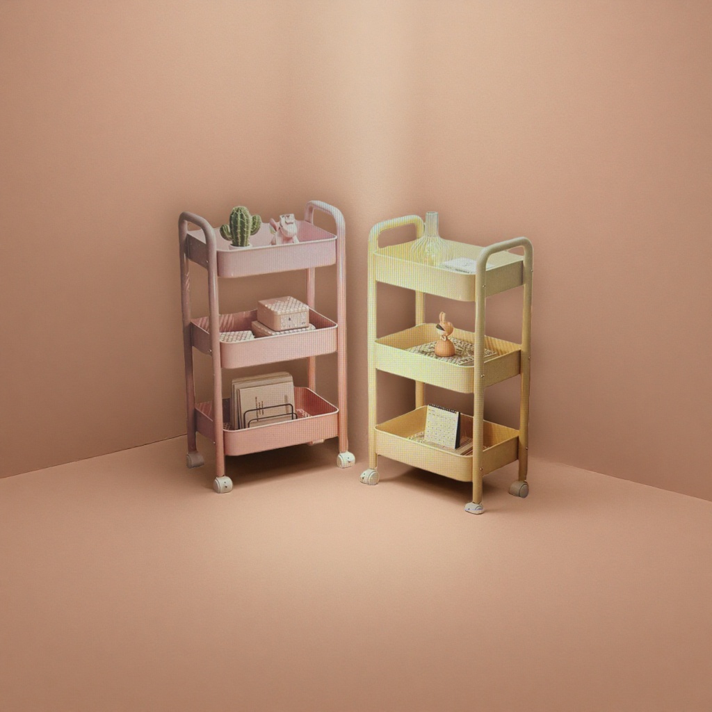Rosa beige doble color triple con ruedas rack nordic wind sala de estar dormitorio almacenamiento y acabado rack Specification image