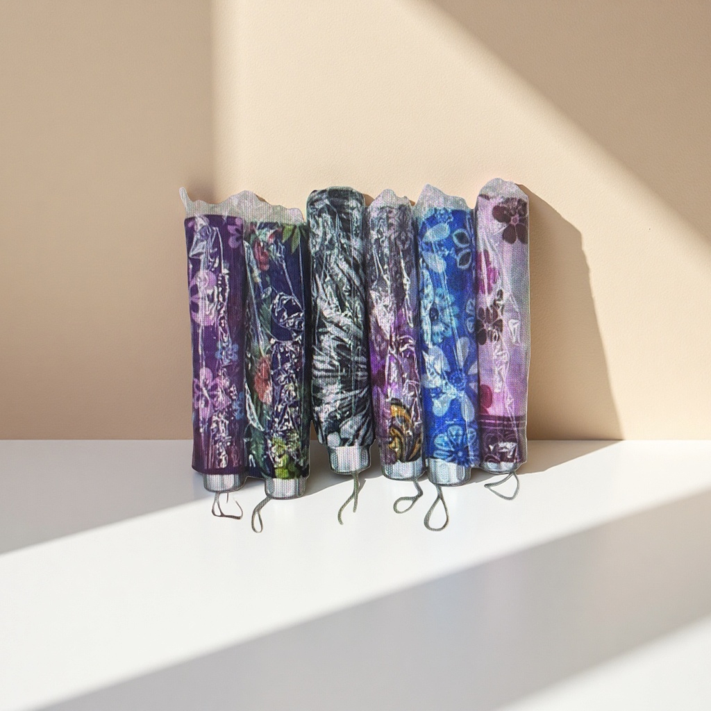 The colorful printed folding umbrella is waterproof, sun-proof, portable and suitable for both sunny and rainy days Specification image