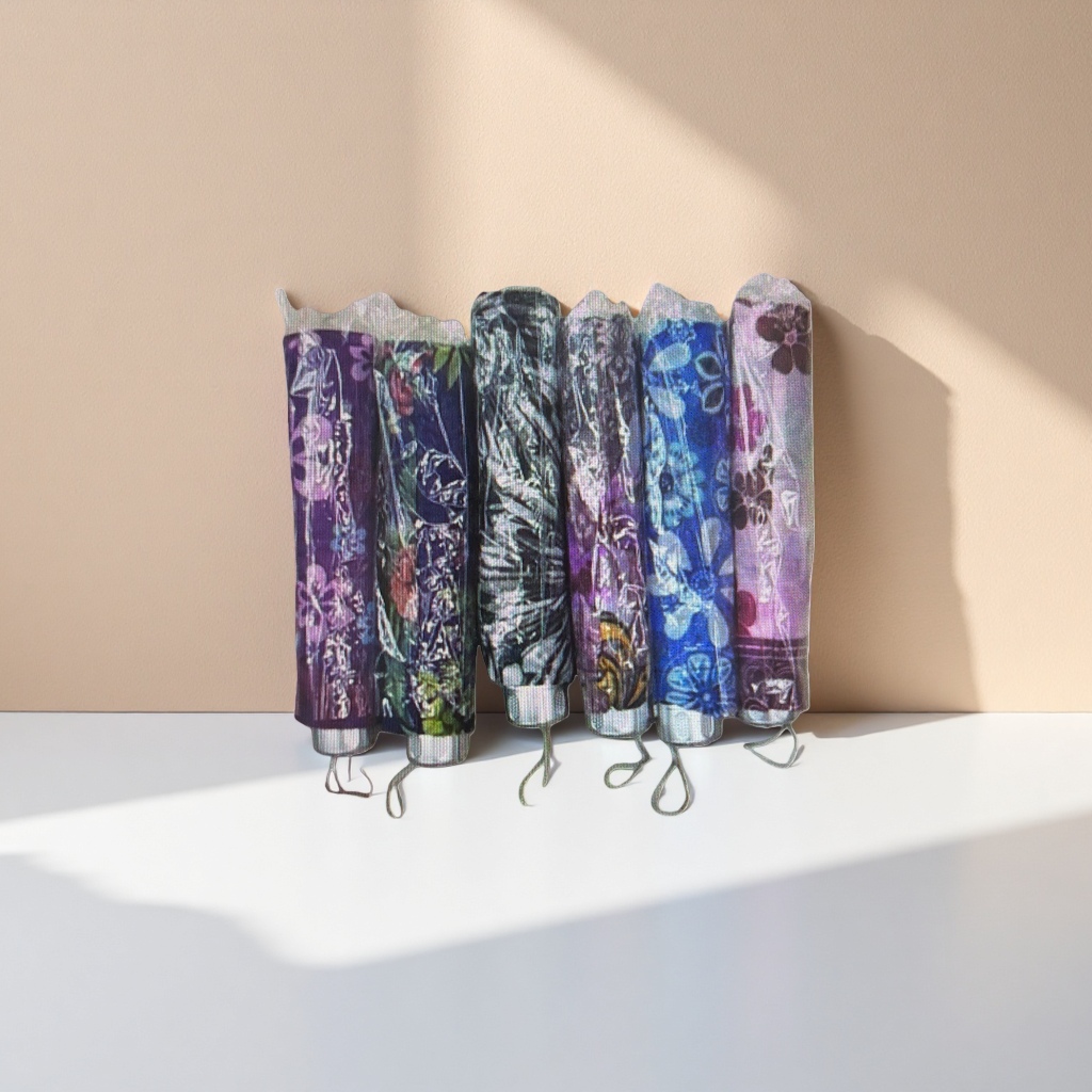 The colorful printed folding umbrella is waterproof, sun-proof, portable and suitable for both sunny and rainy days Application Scenario