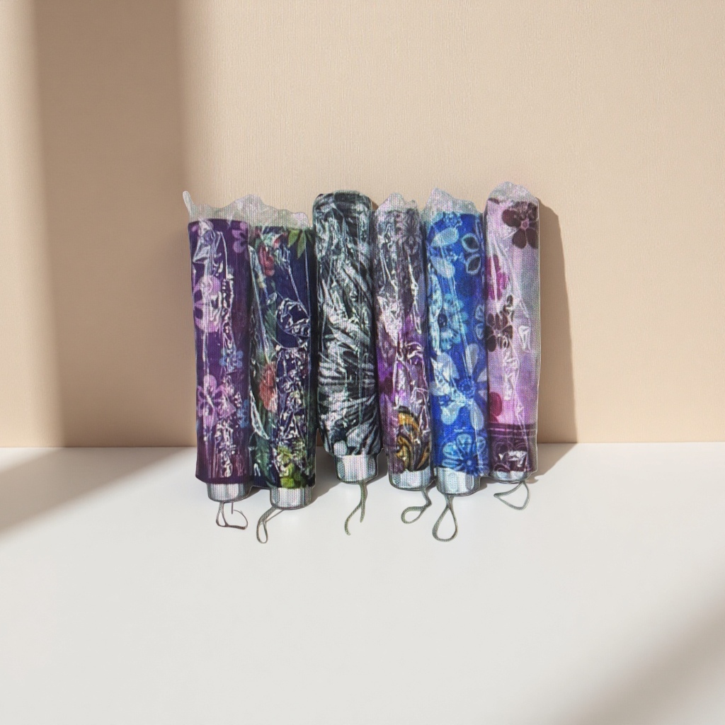 The colorful printed folding umbrella is waterproof, sun-proof, portable and suitable for both sunny and rainy days details Picture