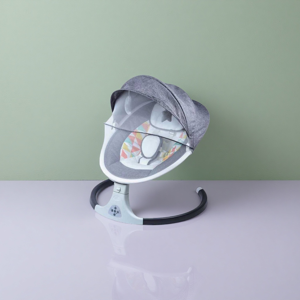 Grey baby rocking chair, electric soft sound rocking baby recliner, newborn comfort chair Specification image