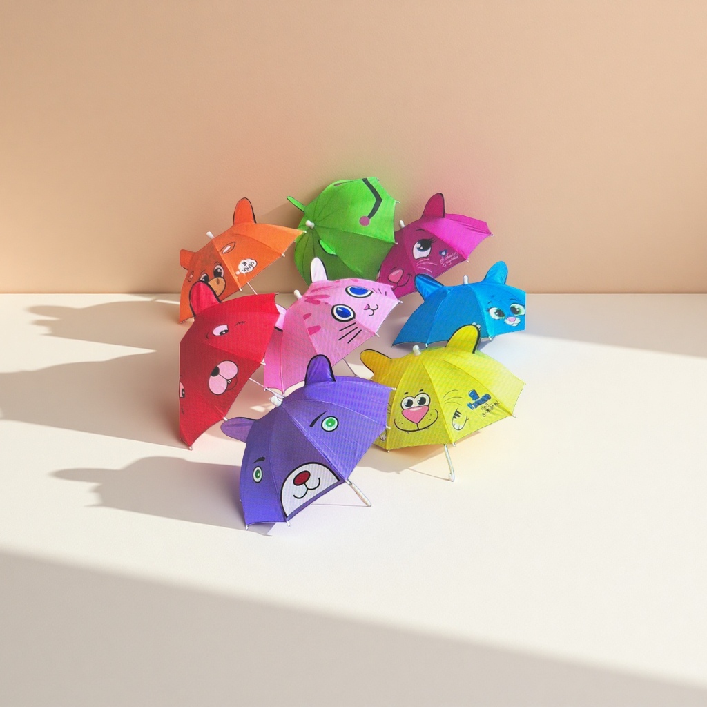 Colorful cartoon animal-shaped umbrella for both weather and rain, waterproof, sun-proof, lightweight and foldable Specification image