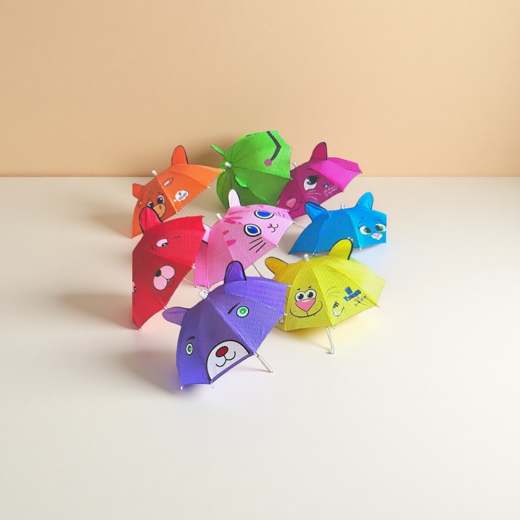 Colorful cartoon animal-shaped umbrella for both weather and rain, waterproof, sun-proof, lightweight and foldable details Picture
