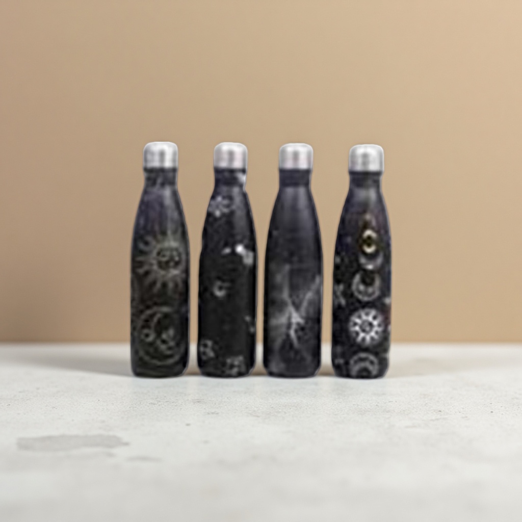 黑色星空图案保温杯 304不锈钢真空隔热大容量水杯