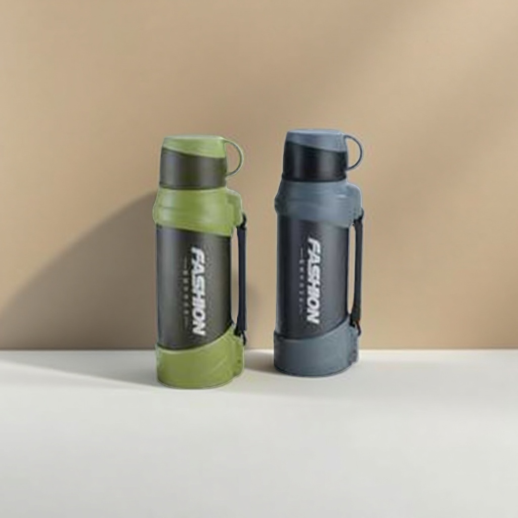 Green and gray dual-color insulated cup, 304 stainless steel vacuum insulated portable water cup details Picture