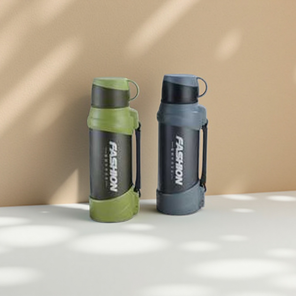 Green and gray dual-color insulated cup, 304 stainless steel vacuum insulated portable water cup