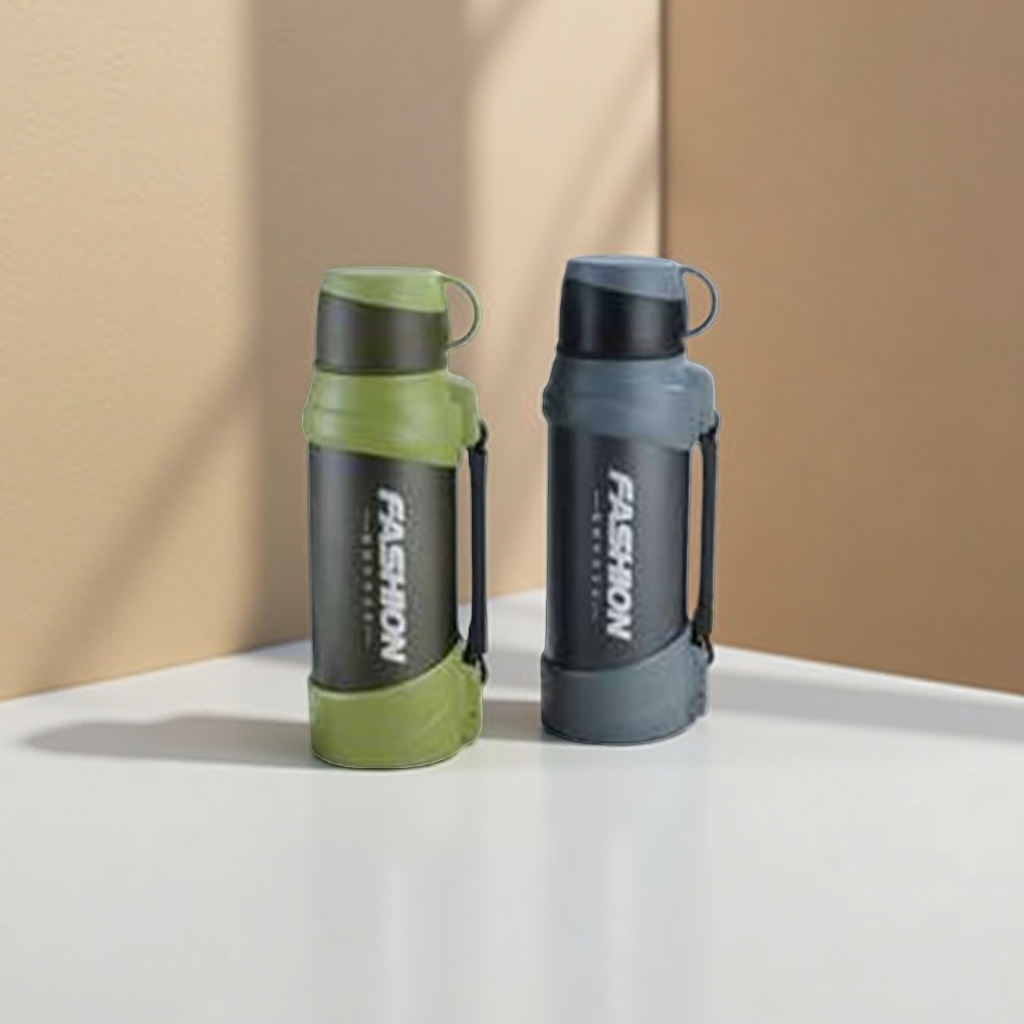 Green and gray dual-color insulated cup, 304 stainless steel vacuum insulated portable water cup Specification image