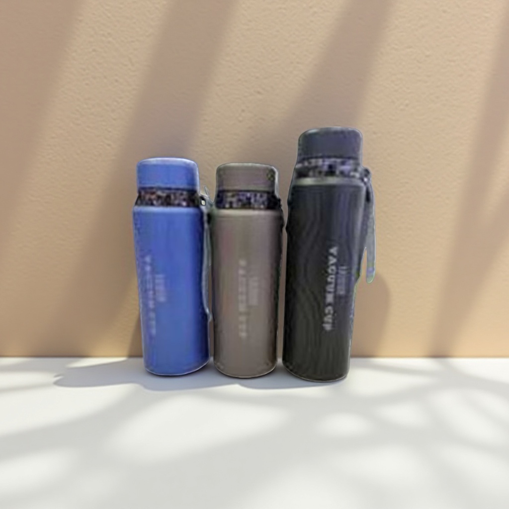 The 304 stainless steel vacuum insulated portable water cup is available in three colors: blue, gray and black