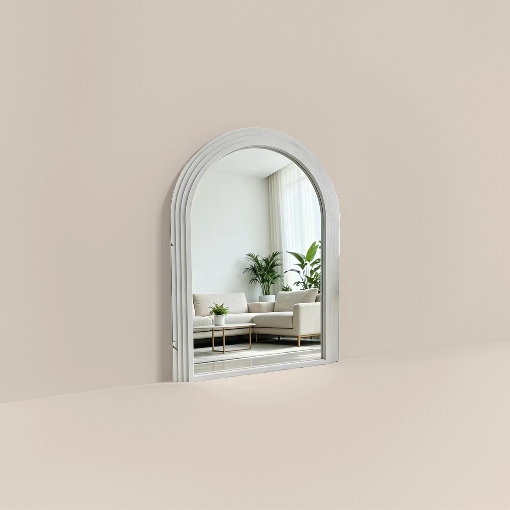 The white arched mirror decorative painting is hung on the walls of the living room and bedroom in a modern and simple style Specification image