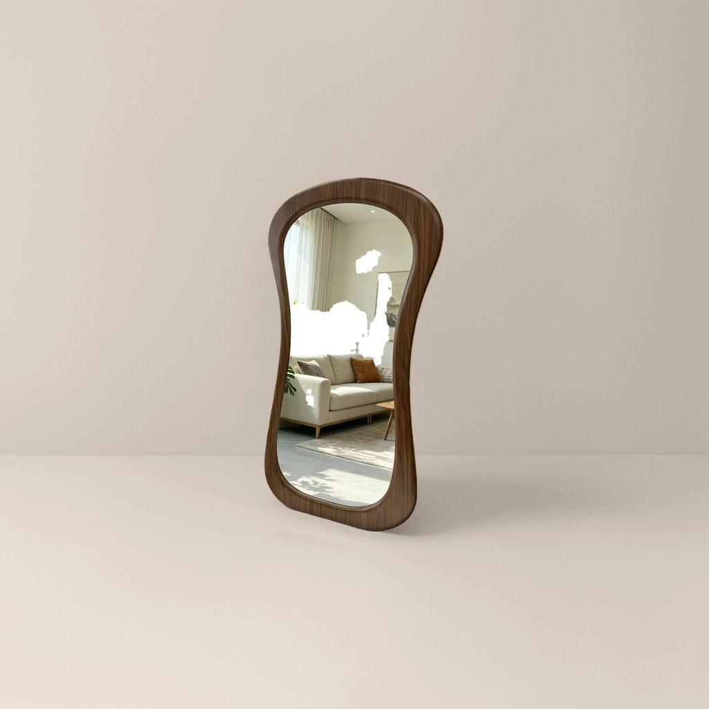 مرآة خشبية على شكل مرآة، وغرفة نوم وغرفة نوم بدون ثقوب Specification image