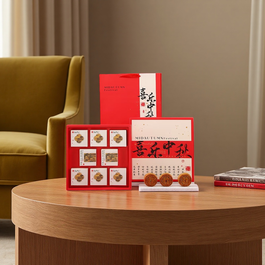 New mooncake packaging boxes for the Mid-Autumn Festival, 4 pieces, 6 pieces, 8 pieces, high-end mooncake boxes, empty boxes, gift boxes, custom logos Specification image