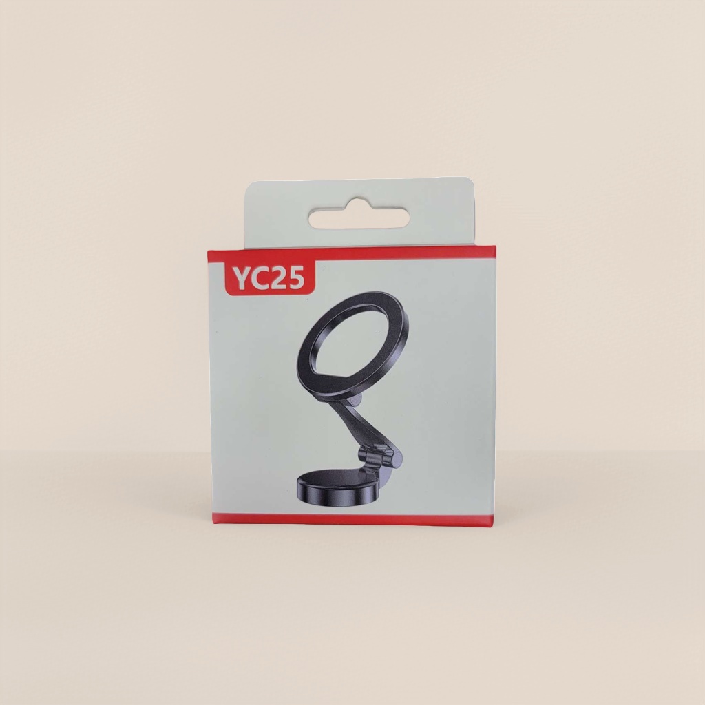 YC25 white packaging box mobile phone stand, dual-purpose desktop and car, adjustable and stable support details Picture