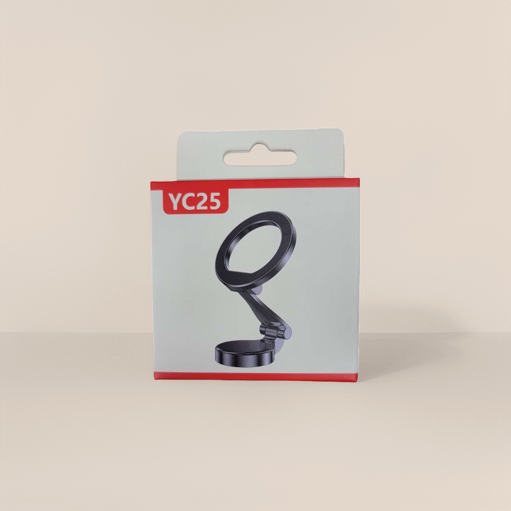 YC25 white packaging box mobile phone stand, dual-purpose desktop and car, adjustable and stable support Specification image
