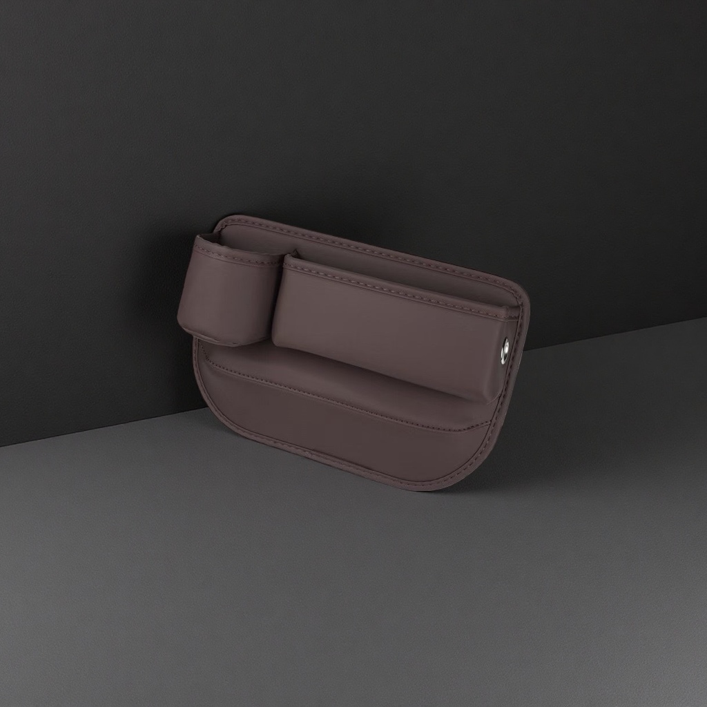 Mocha Brown car seat gap storage box, car storage and organization box