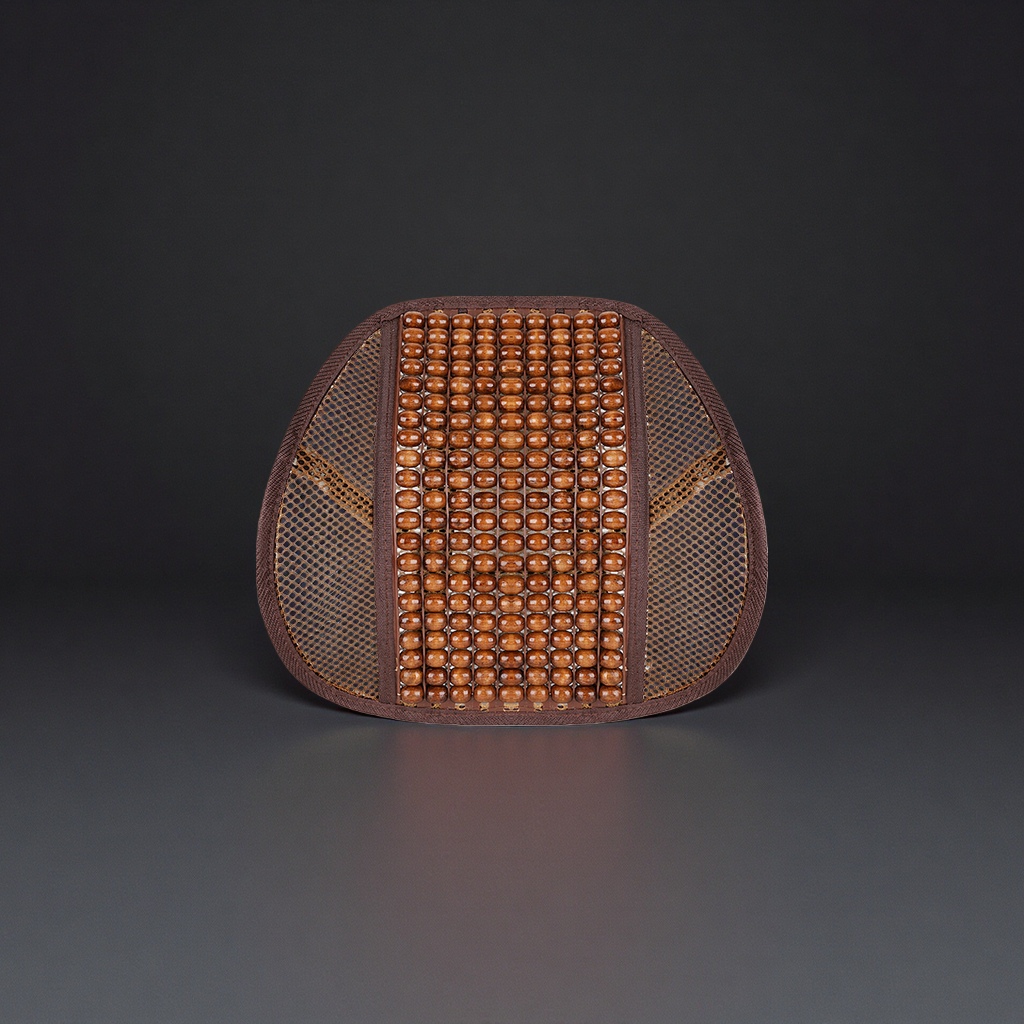 Deep coffee-colored bamboo bead waist cushion ergonomic lumbar support cushion for office and home use