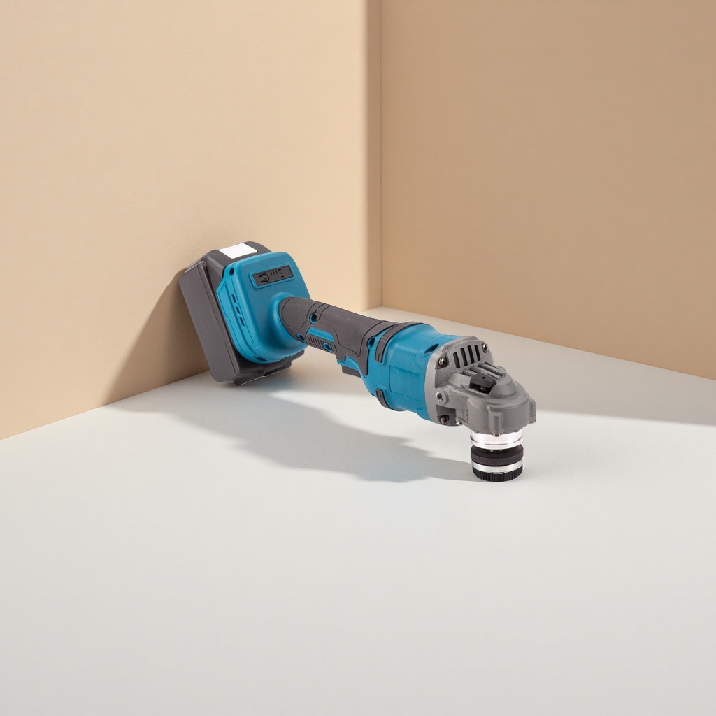 Blue and black electric Angle grinder 100mm handheld grinding, polishing and cutting tool details Picture